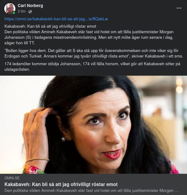 Möjligt Kakabaveh Röstar Emot Ofrivilligt