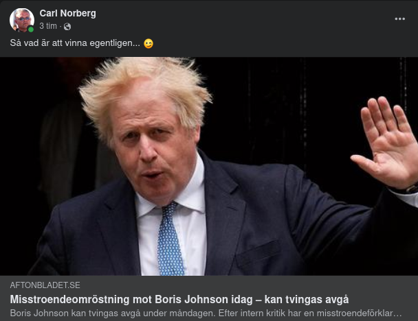Misstroendeomröstning För BoJo Idag