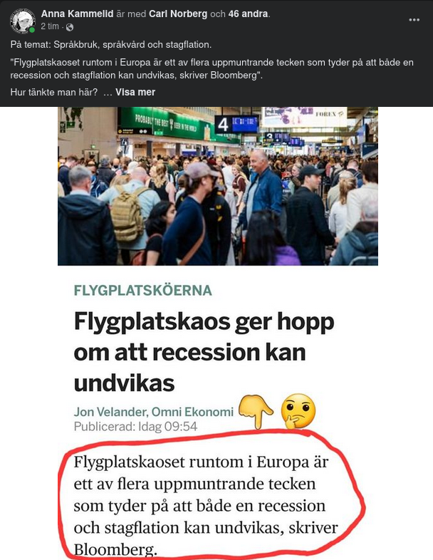 Flygplatskaos Löser Recession & Stagflation?..