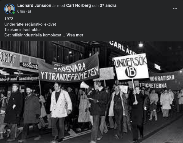 Riksdagens Protokoll 1973:158 - Underrättelsetjänster