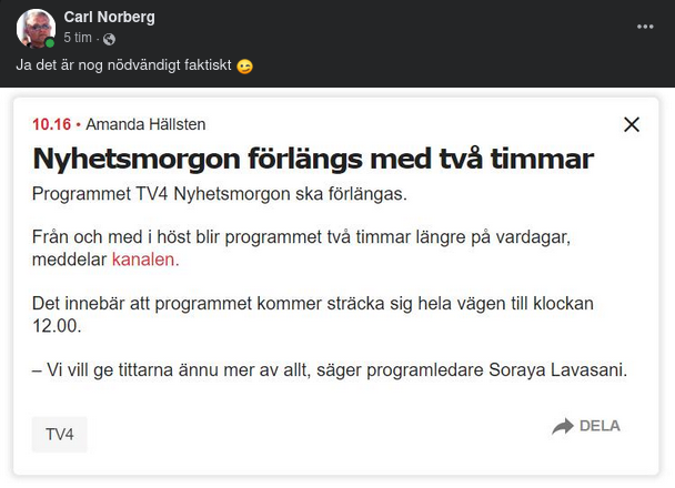 Förlängd Nyhetsmorgon Till Hösten