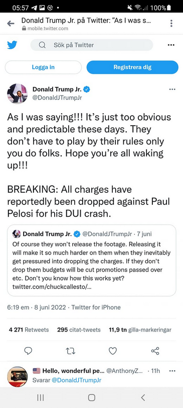 Paul Pelosi Slipper Åtal För Rattfylleolycka