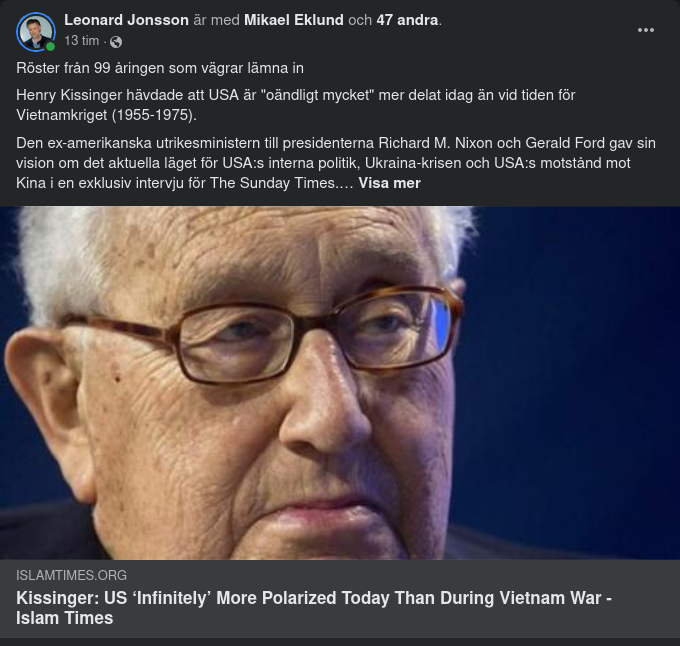 Prognostiserande Kissinger