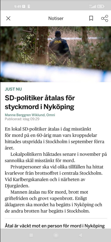 Styckmordsåtalad SD-Politiker