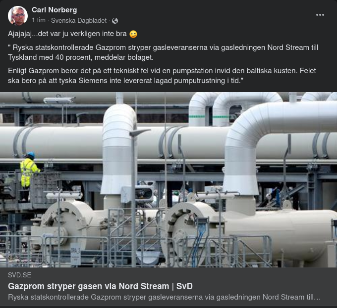 Tekniskt Felande Tysk Gasleveranslänk