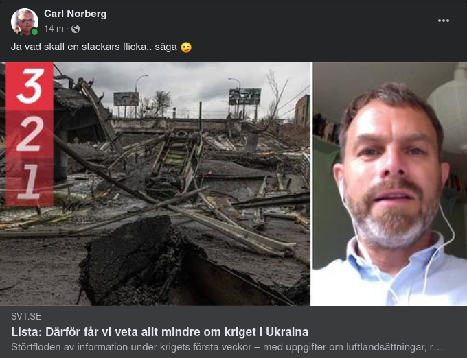 Ukrainakrigsinformationsunderskottsförklarande SVT