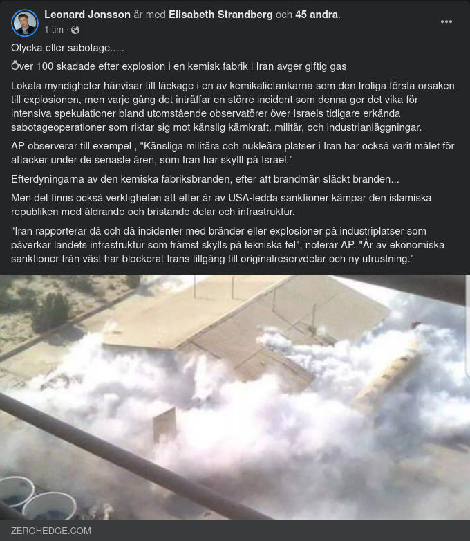 Explosion I Iransk Kemifabrik