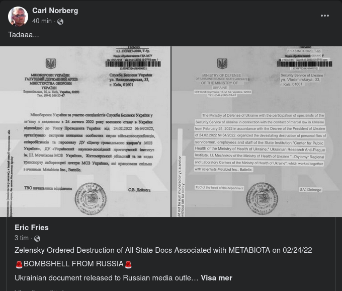 Ryssland Presenterar Ukrainska Dokument