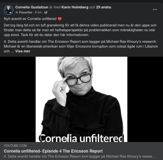 Cornelia Om The Ericsson Report