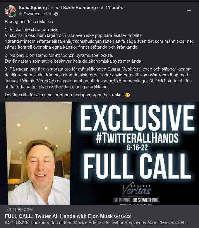 Fredagsmeny Från Musk