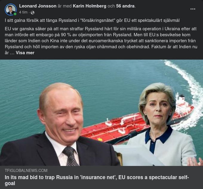 Försäkrande Sanktionseffektsoptik