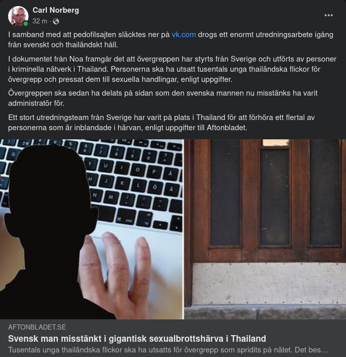 Thailandpedofili Styrt Från Sverige