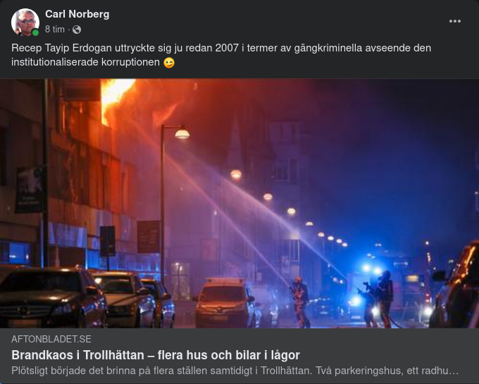 Brännande I Trollhättan