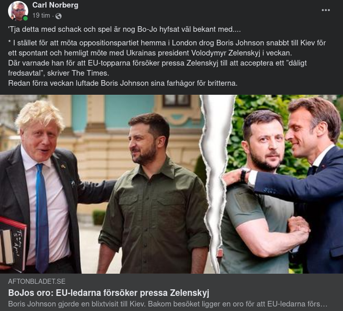 BoJo Drog Till Zelensky