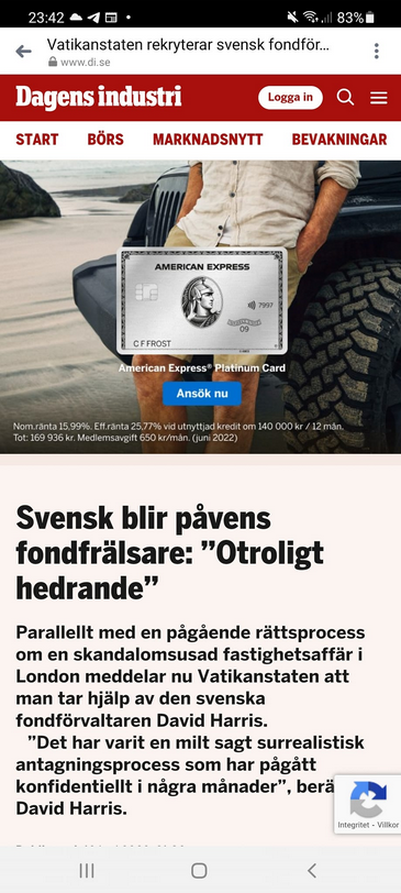 Svensk Fondfrälsare För Påven