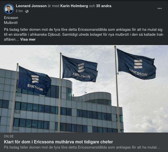 Ericsson-Chefer Redo För Domar