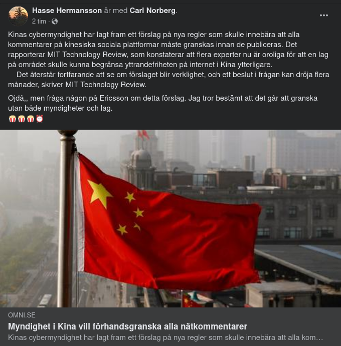 Kinesisk Nätkommentarsförhandsgranskningsvilja