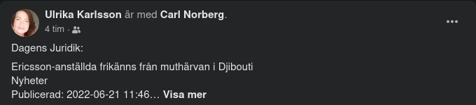 Ericsson-Chefer Muthärvsfriade