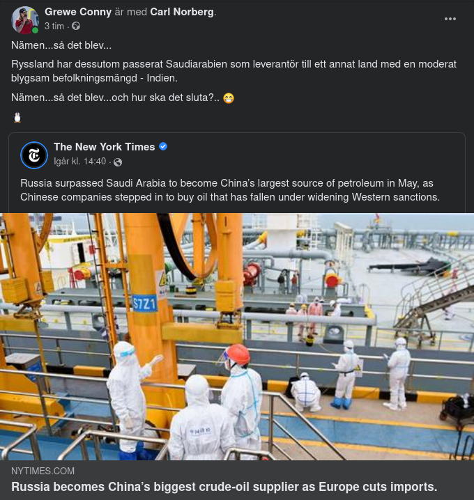 Rysk Oljeexport Till Kina & Indien