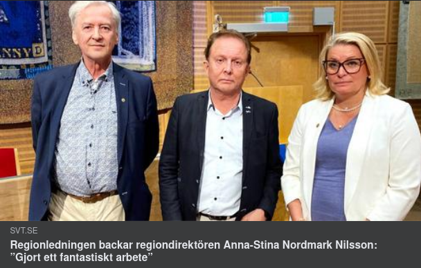Regionledningsstödd Anna-Stina Ber Att Få Lämna