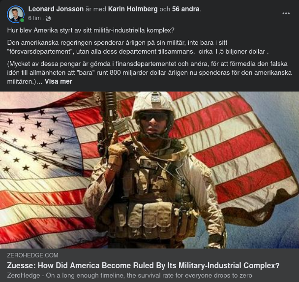 Amerikas Militärindustriella Komplex Bedrägliga Väg