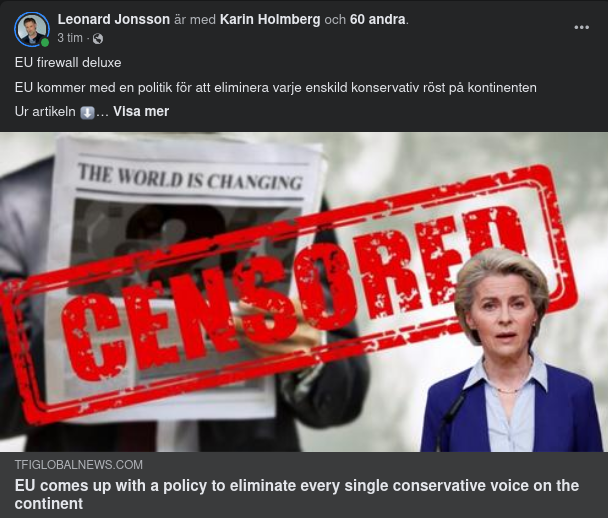 Europeisk Sanningsministeriumsvilja Från EU