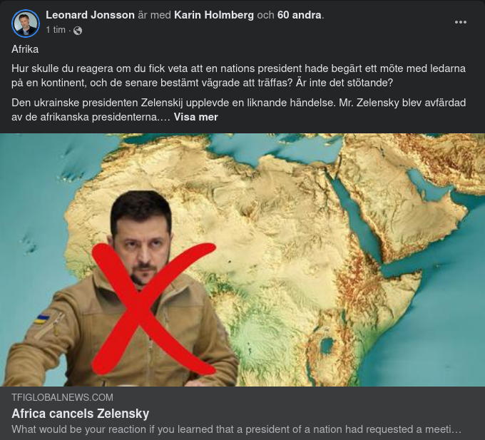 Afrika Nobbar Zelensky