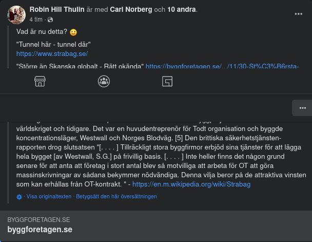 Tunnelbyggande Strabag & Deripaska