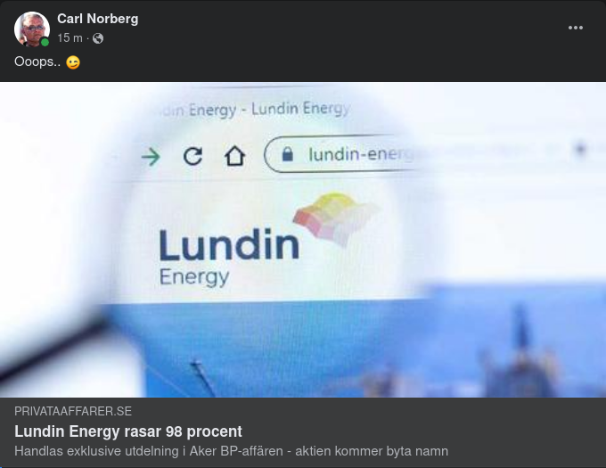 Lundin Energy Ner 98%