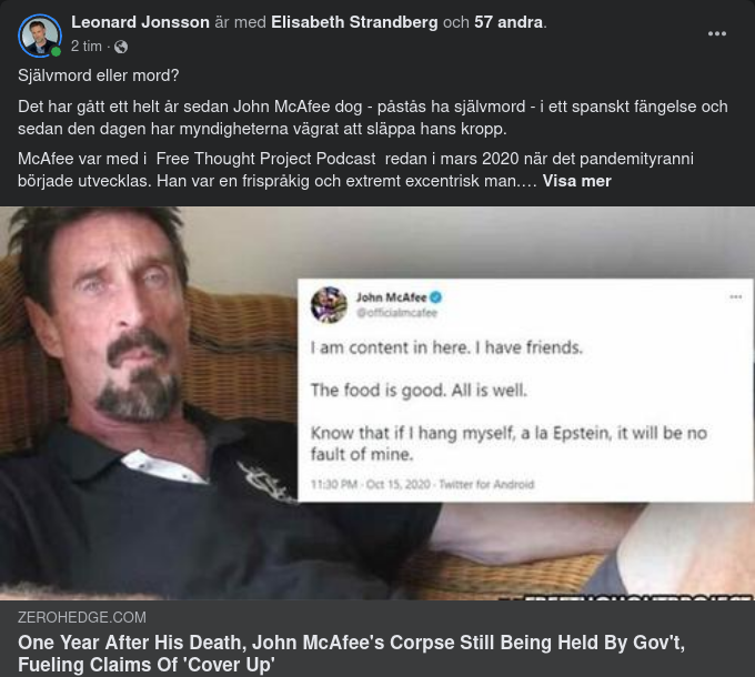 McAffes Kropp Kvar I Spanien