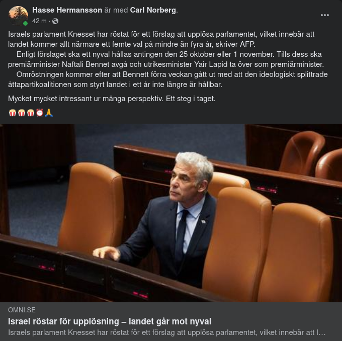 På Väg Mot Nyval I Israel Igen