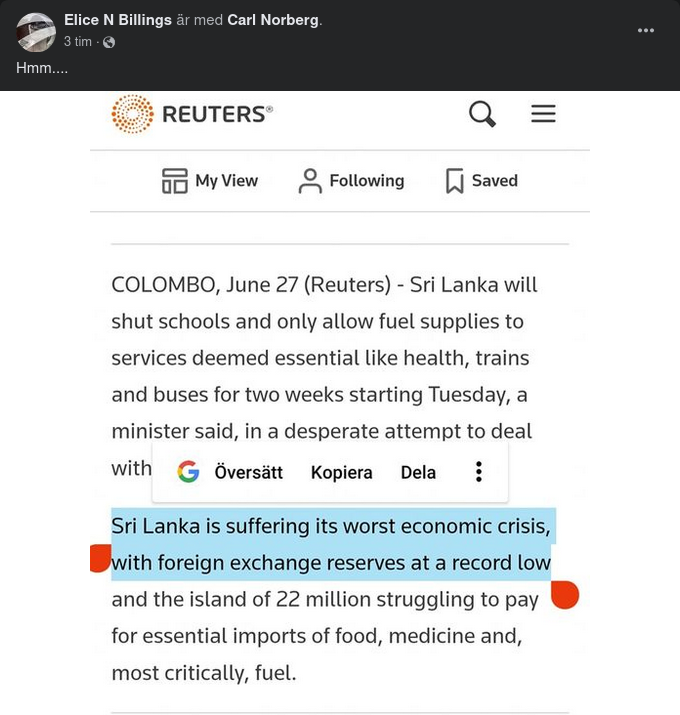 Ekonomin I Sri Lanka