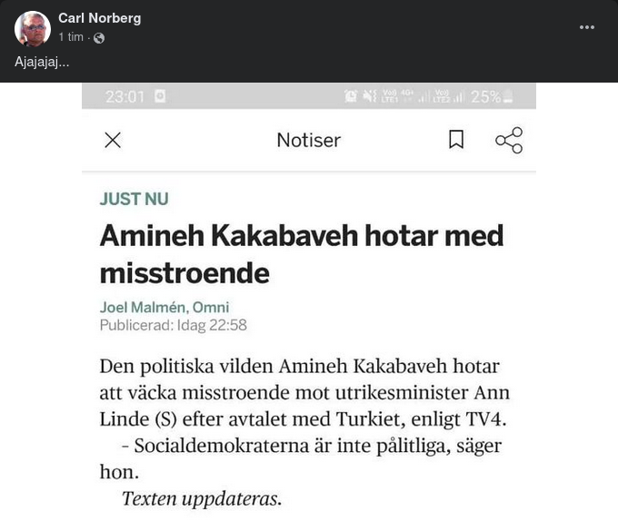 Opålitliga Socialdemokrater Tycker Kakabaveh