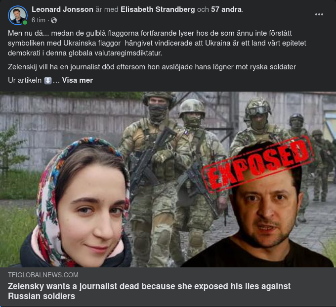 Journalistdödsönskande Zelensky