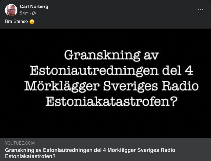 Stensö Granskar Estoniautredningen Vidare