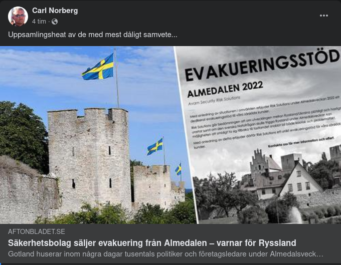 Almedalsevakueringspaket Till Salu