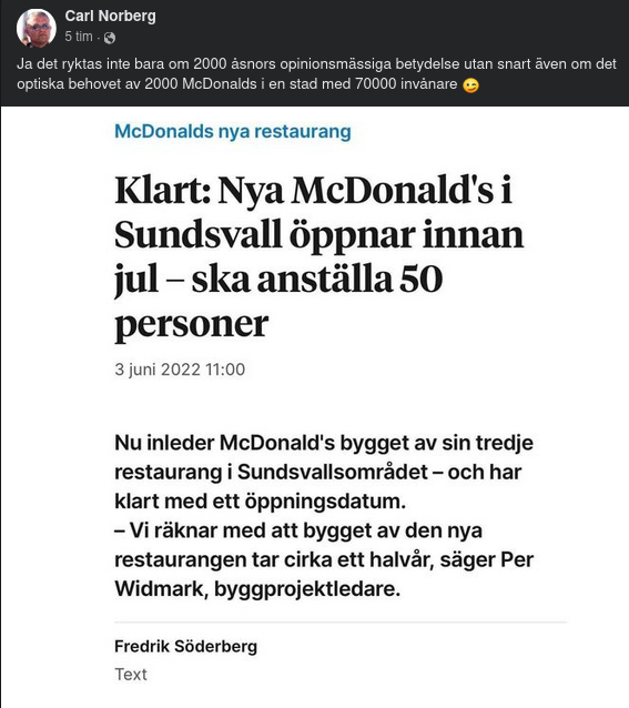 Nordligt McDonalds-Behov