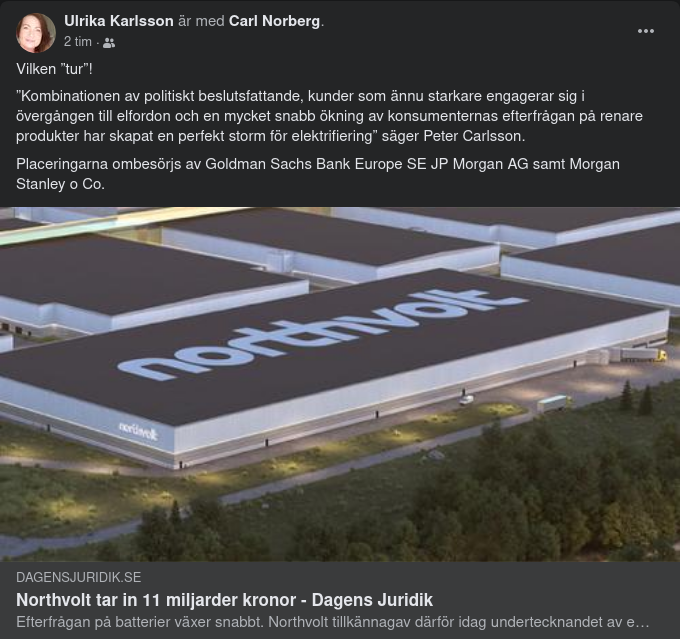 Northvolt Tar In 11 Miljarder