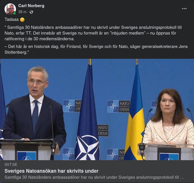 Underskriven Nato-Ansökan