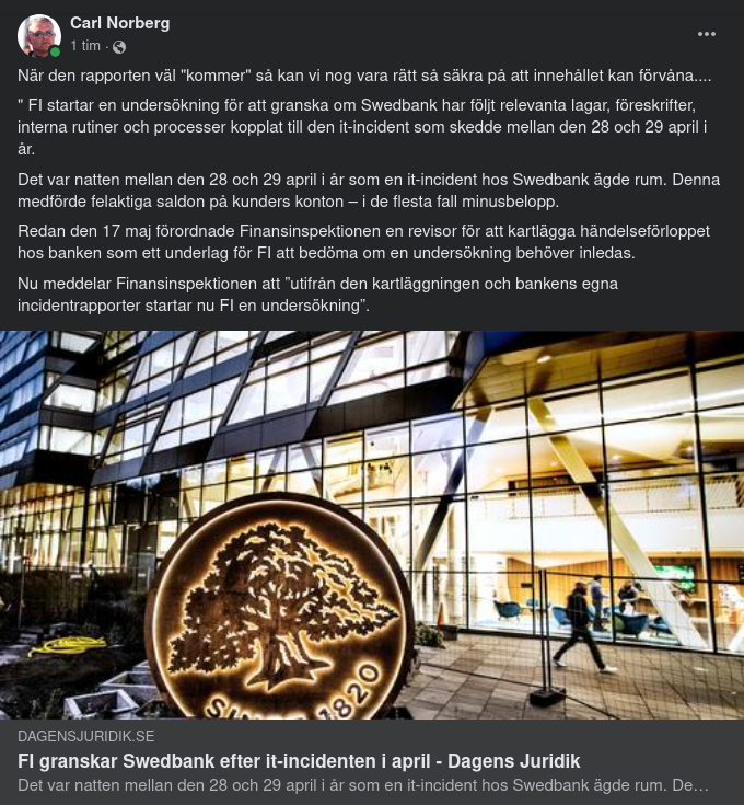 FI Undersöker Swedbank-Incident