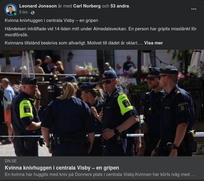 Knivhuggen Kvinna I Visby