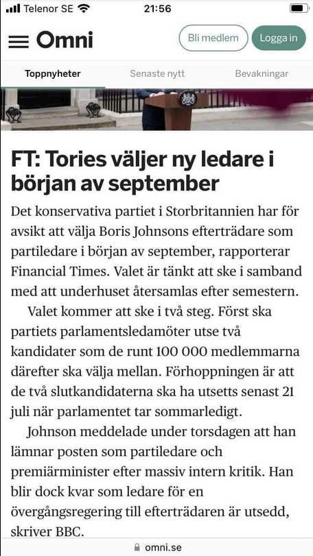 Brittiskt Partiledarval I Septembers Början