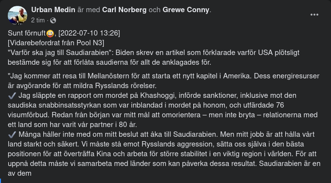 Biden Förklarar Saudiarabienresa