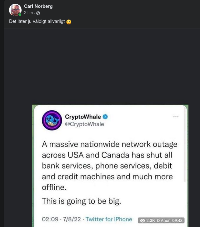 Massivt Nätverksfel I USA & Kanada