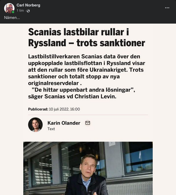 Rysslandsrullande Scanialastbilar