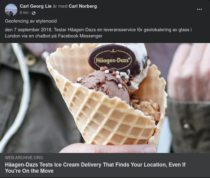 Geolokaliserad Glassleverans 2018