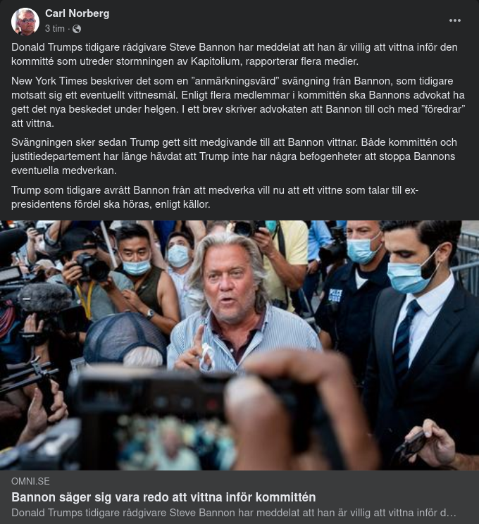 Bannon Redo Att Vittna