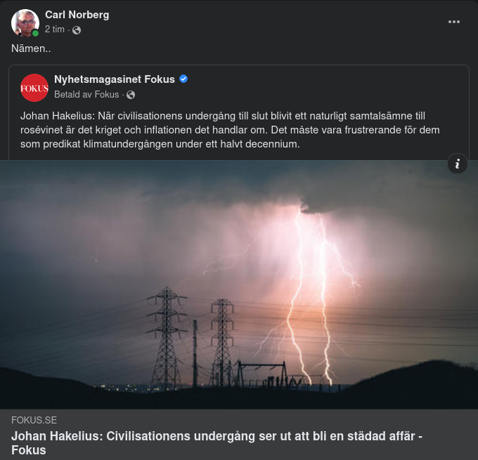 Hakelius Om En Städad Civilisationsundergång