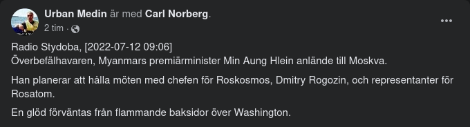 Myanmars PM I Moskva