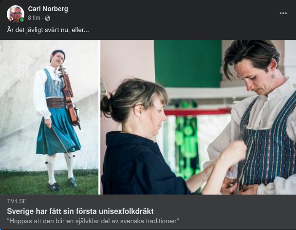 Svensk Unisexfolkdräkt